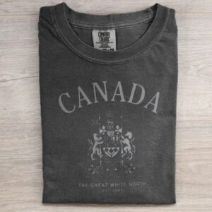 Canada Great White North Est 1867 T-shirt with Coat of Arms