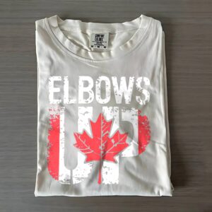 Canada T-Shirt with Vertical "Elbows Up" Maple Leaf