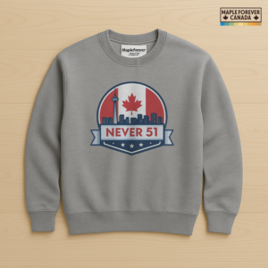 NEVER 51 Canada Flag CN Tower Skyline Badge - Sweatshirt