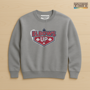 Elbows Up Maple Leaf Canada Emblem - Sweatshirt