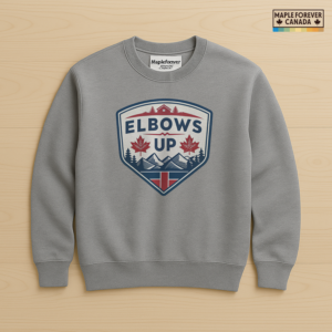 Elbows Up Canadian Cabin Design - Sweatshirt