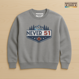 Never 51 - Mountain & Maple Leaf Crest - Sweatshirt