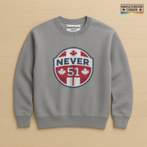 Never 51 Canadian Flag Shield Design - Sweatshirt