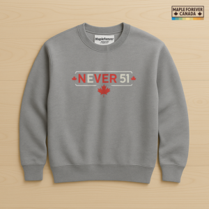 Never 51 Maple Leaf Graphic Design - Sweatshirt