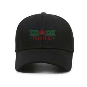 Reject US Tariffs Maple Leaf Green Banner Stars - Hat