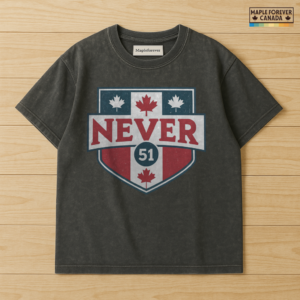 NEVER 51 Distressed Canada Flag Shield - T-Shirt