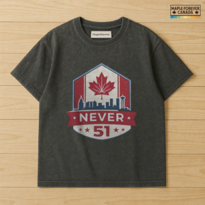 NEVER 51 Maple Leaf Skyline Canada Badge - T-Shirt