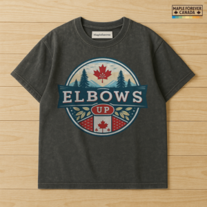 Elbows Up Scenic Canadian Badge - T-Shirt