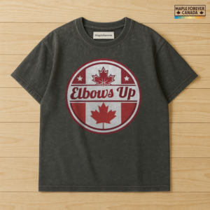 Elbows Up Canadian Circle Design - T-Shirt