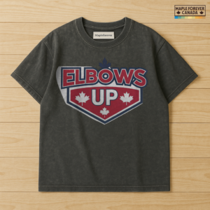 Elbows Up Maple Leaf Canada Emblem - T-Shirt