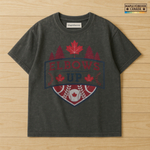 Elbows Up Canada Baseball Design - T-Shirt