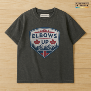 Elbows Up Canadian Cabin Design - T-Shirt