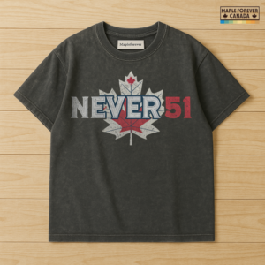 Never 51 Distressed Maple Leaf Design - T-Shirt