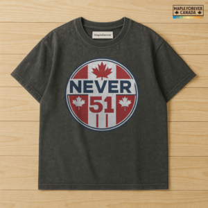 Never 51 - Canadian Flag Circle Design - T-Shirt
