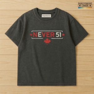 Never 51 Maple Leaf Graphic Design - T-Shirt