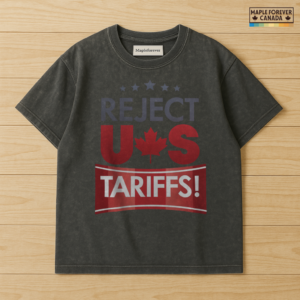 Reject US Tariffs - Maple Leaf Title - T-Shirt