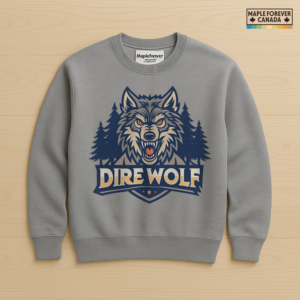 Dire Wolf Pine Forest Star Shield Graphic - Sweatshirt