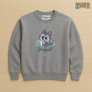 Cute Dire Wolf Pup Floral Starry Graphic - Sweatshirt