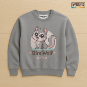 Cute Dire Wolf Pup Star Floral Graphic - Sweatshirt