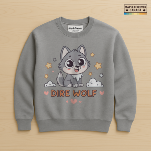 Cute Dire Wolf Starry Cloud Heart Graphic - Sweatshirt