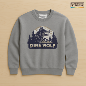 Dire Wolf Profile Pine Mountain Scene - Sweatshirt
