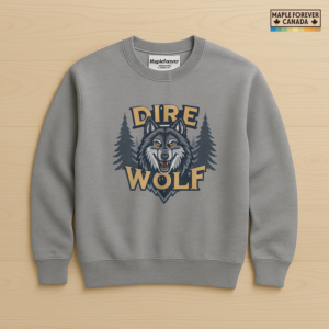 Dire Wolf Split Text Pine Chevron Graphic - Sweatshirt