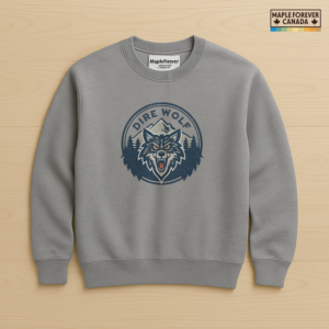 Dire Wolf Mountain Pine Vintage Patch Graphic - Sweatshirt