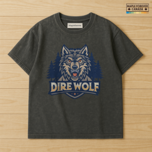 Dire Wolf Pine Forest Star Shield Graphic - T-Shirt