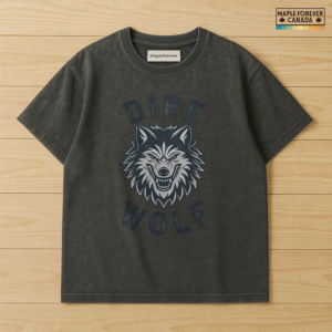 Dire Wolf Vintage Split Text Graphic - T-Shirt