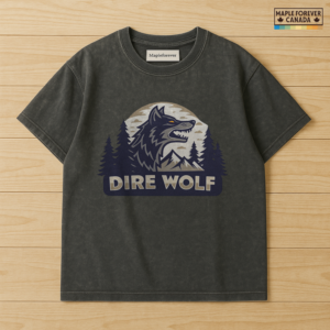 Dire Wolf Profile Pine Mountain Scene - T-Shirt