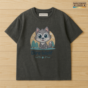 Cute Dire Wolf Pup Pine Tree Star Graphic - T-Shirt